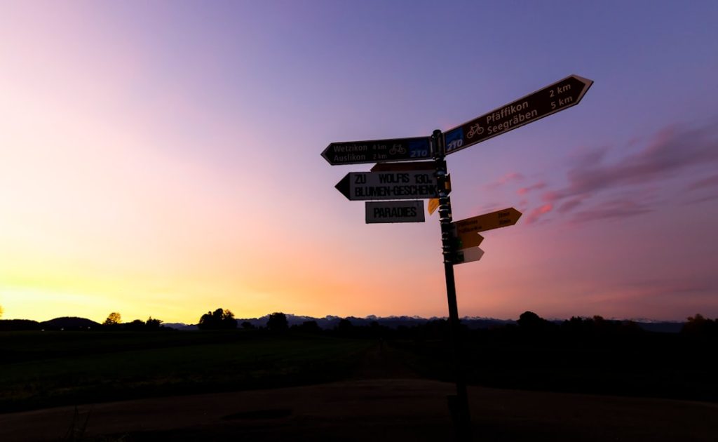 Home Silhouette of a signpost